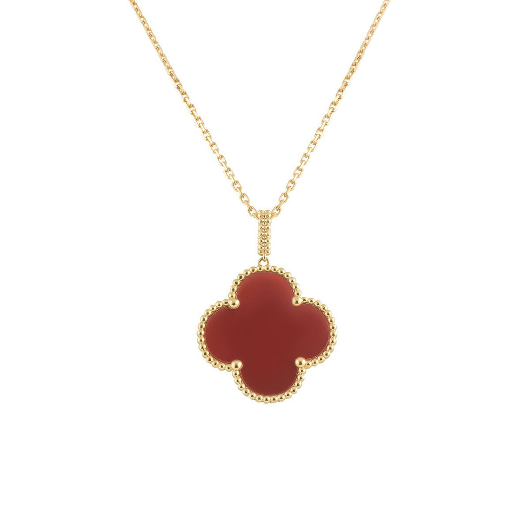 [Amore Jewelry]CLOVER 25MM NECKLACE GOLD CARNELIAN