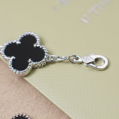 [Amore Jewelry]CLOVER 5 MOTIF ONYXS  BRACELET SILVER