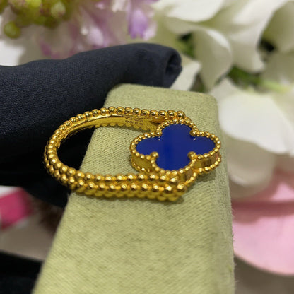 [Amore Jewelry]CLOVER RIVERSIBLE BLUE AGATE RING
