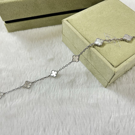 [Amore Jewelry]CLOVER 6 MOTIF WHITE MOP BRACELET