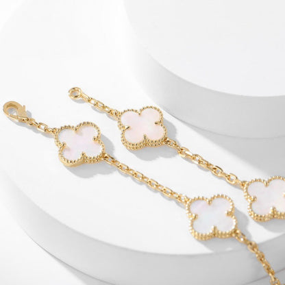 [Amore Jewelry]CLOVER 10 MOTIFS WHITE MOTHER OF PEARL NECKLACE