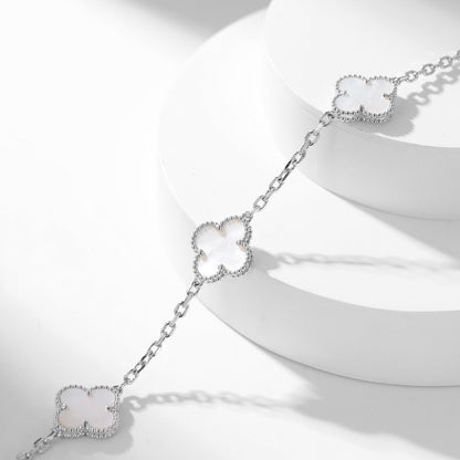 [Amore Jewelry]CLOVER 10 MOTIFS WHITE MOTHER OF PEARL NECKLACE