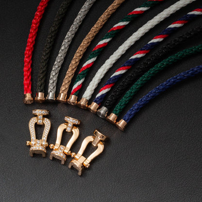 [Amore Jewelry]FORCE LARGE HORSESHOE HALF DIAMOND BRACELET GOLD