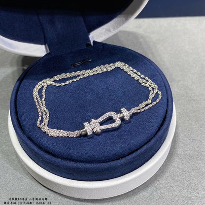 [Amore Jewelry]FORCE SMALL HORSESHOE  DIAMOND CHAIN ROPE BRACELET