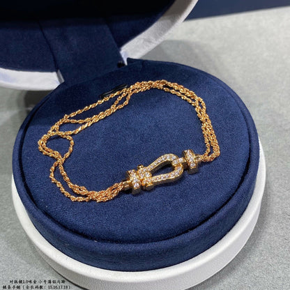 [Amore Jewelry]FORCE SMALL HORSESHOE  DIAMOND CHAIN ROPE BRACELET