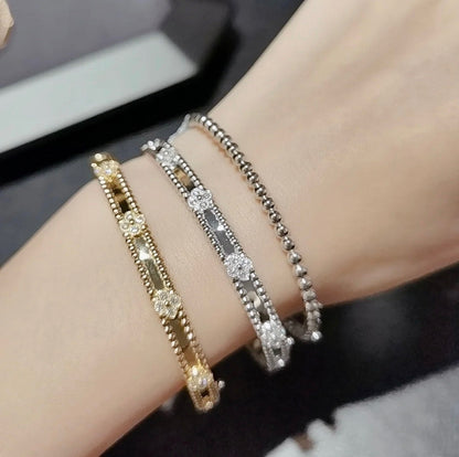 [Amore Jewelry]CLOVER BRACELET 4MM DIAMONDS