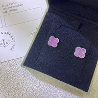 [Amore Jewelry]CLOVER MINI 9.5MM  PURPLE VIOLET EARRINGS
