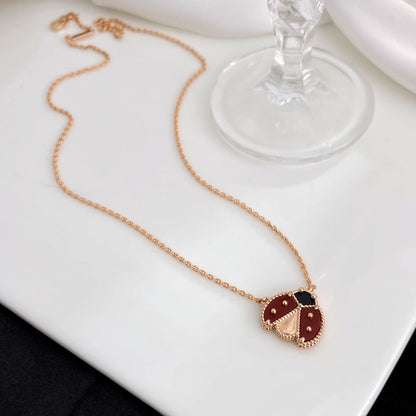 [Amore Jewelry]LUCKY  CARNELIANS LADYBUG NECKLACE