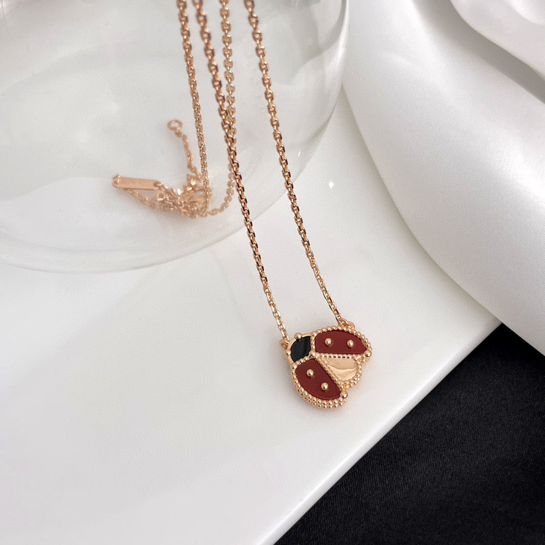 [Amore Jewelry]LUCKY  CARNELIANS LADYBUG NECKLACE