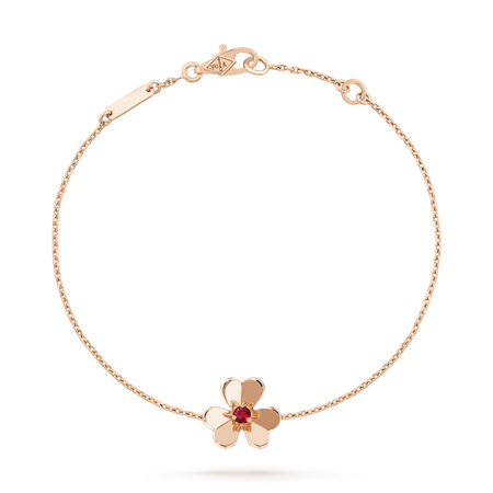 [Amore Jewelry]FRIVOLE GOLD FLOWER PINK MALACHITE BRACELET