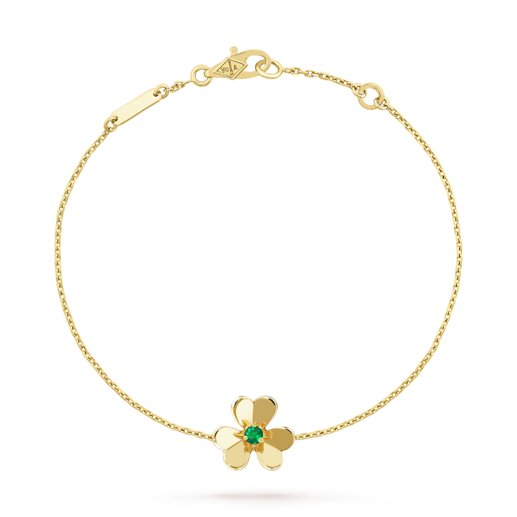 [Amore Jewelry]FRIVOLE GOLD FLOWER PINK MALACHITE BRACELET