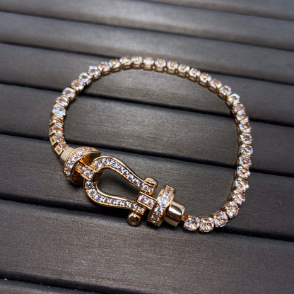 [Amore Jewelry]FORCE  LARGE HORSESHOE FULL DIAMOND TENNIS BRACELET