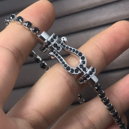 [Amore Jewelry]FORCE  LARGE HORSESHOE FULL DIAMOND TENNIS BRACELET