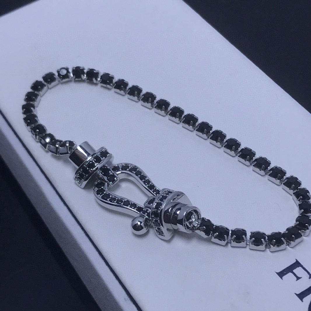[Amore Jewelry]FORCE  LARGE HORSESHOE FULL DIAMOND TENNIS BRACELET