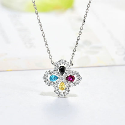 [Amore Jewelry]LOOP NECKLACE FULL MOTIF DIAMOND 16MM MULTIPLE COLORS