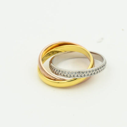 [Amore Jewelry]TRINITY RING GOLD PINK GOLD SILVER DIAMONDS