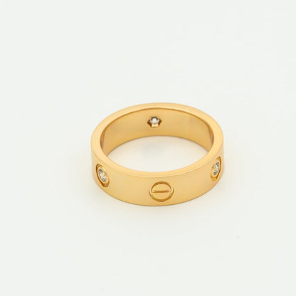 [Amore Jewelry]LOVE RING 5.5MM 3 DIAMONDS PINK GOLD