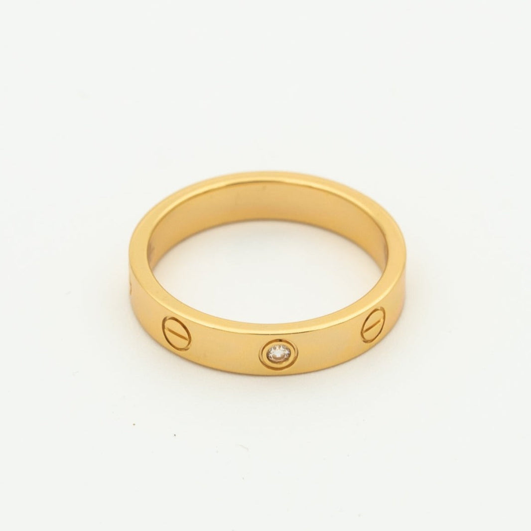 [Amore Jewelry]LOVE RING 4MM 1 DIAMOND PINK GOLD