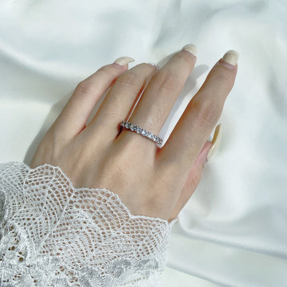 [Amore Jewelry]Sparkling Round Cut Tennis Ring
