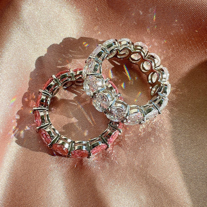 [Amore Jewelry]Dainty Elongated Cushion Cut Tennis Ring