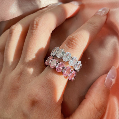 [Amore Jewelry]Dainty Elongated Cushion Cut Tennis Ring