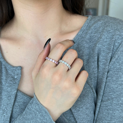 [Amore Jewelry]Eternity Round Cut Tennis Ring