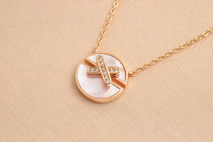 [Amore Jewelry]JEUX DE ROSE GOLD DIAMOND NECKLACE