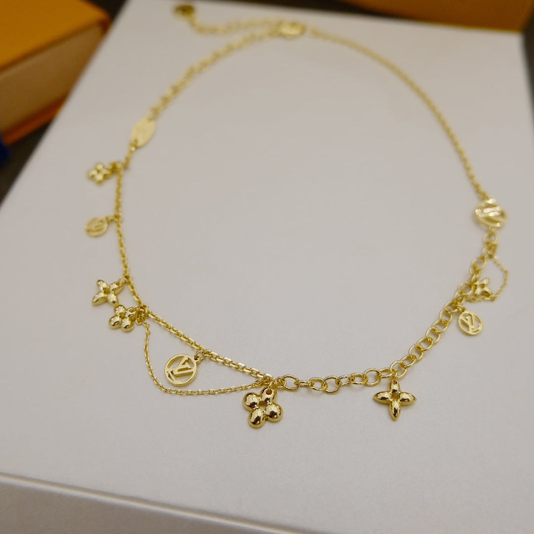 [Amore Jewelry]BLOOMING SUPPLE NECKLACE BRASS