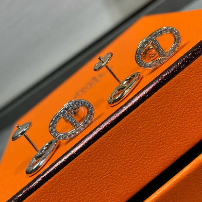 [Amore Jewelry]HM FULL DIAMOND PIG NOSE STUD EARRINGS