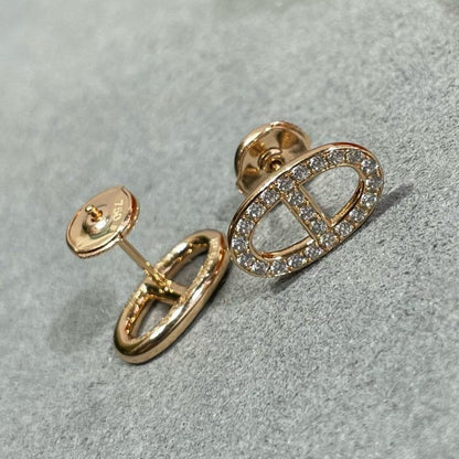 [Amore Jewelry]HM FULL DIAMOND PIG NOSE STUD EARRINGS