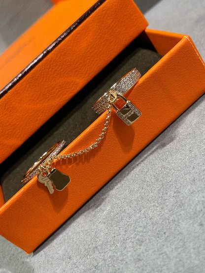 [Amore Jewelry]HM KELLY CLOCHETTE DOUBLE RING IN  WITH DIAMONDS