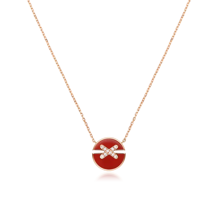 [Amore Jewelry]JEUX DE ROSE GOLD DIAMOND NECKLACE