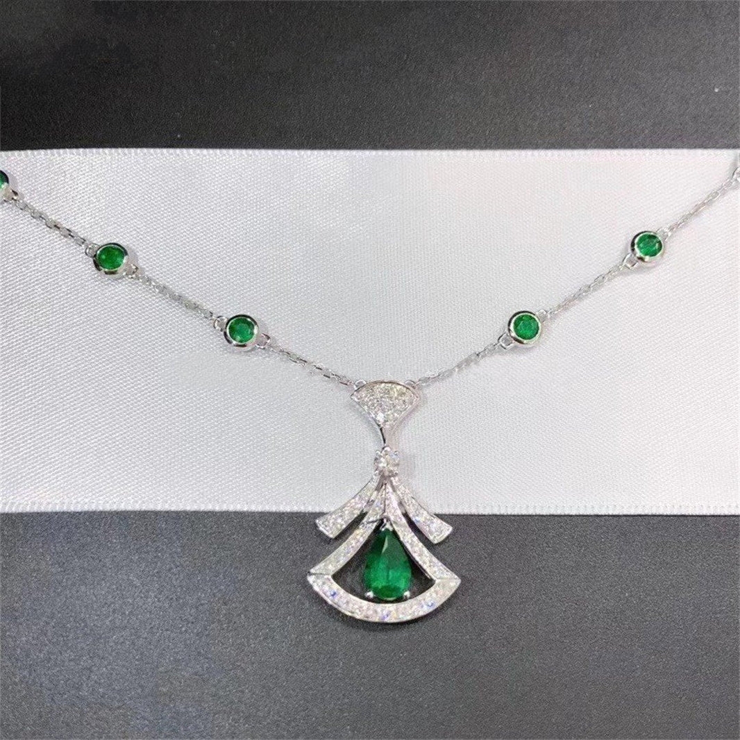 [Amore Jewelry]DREAM NECKLACE MALACHITE DIAMOND SILVER