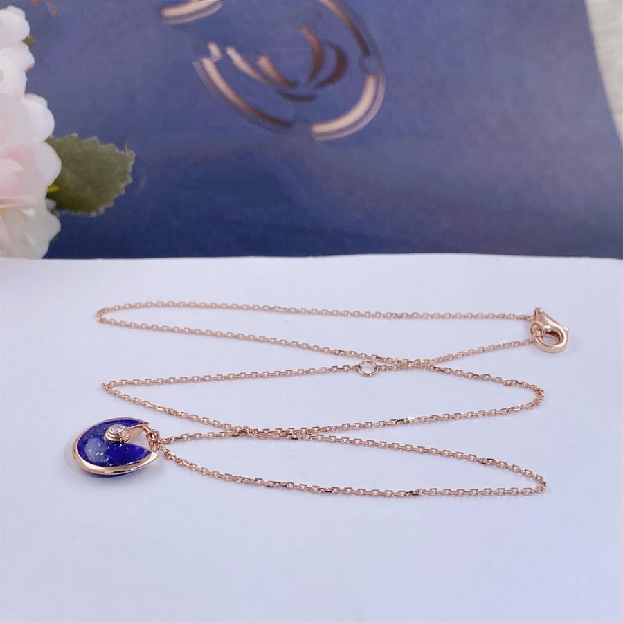 [Amore Jewelry]AMULETTE ROSE GOLD AGATE NECKLACE