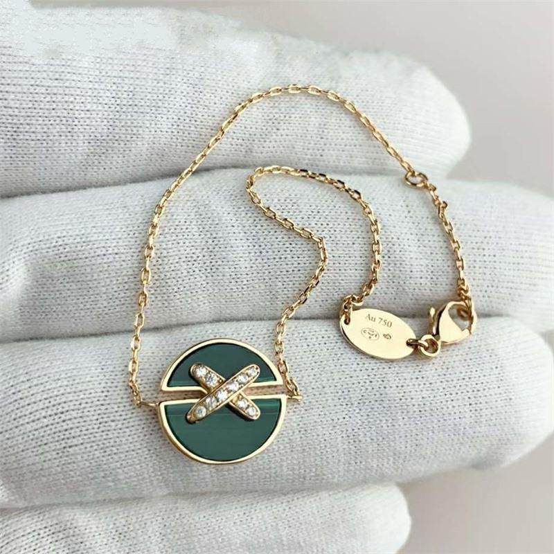 [Amore Jewelry]JEUX DE BRACELET MALACHITE PINK GOLD DIAMONDS