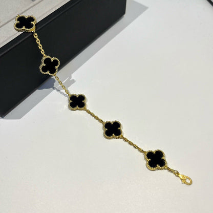 [Amore Jewelry]CLOVER  5 MOTIFS BLACK ONYX BRACELET