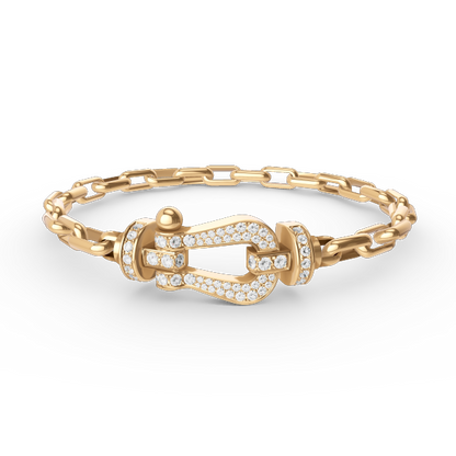 [Amore Jewelry]FORCE LARGE HORSESHOE CLASP  METAL BRACELET