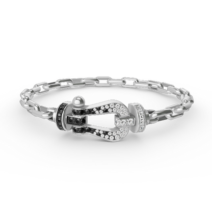 [Amore Jewelry]FORCE LARGE HORSESHOE CLASP  METAL BRACELET