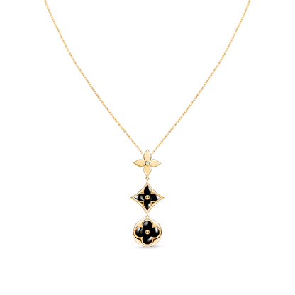 [Amore Jewelry]STAR AND SUN ONYX PINK GOLD NECKLACE