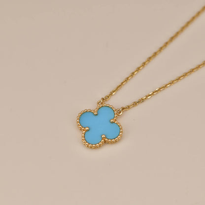 [Amore Jewelry]CLOVER 15MM VINTAGE TURQUOISE NECKLACE
