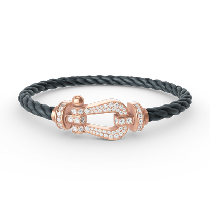[Amore Jewelry]FORCE LARGE HORSESHOE FULL DIAMOND BRACELET ROSE GOLD