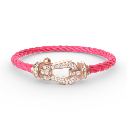 [Amore Jewelry]FORCE LARGE HORSESHOE FULL DIAMOND BRACELET ROSE GOLD