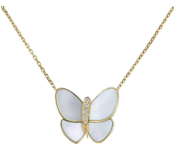[Amore Jewelry]BUTTERFLY GOLD MOP DIAMOND NECKLACE