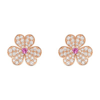 [Amore Jewelry]FRIVOLE PINK GOLD FLOWER DIAMOND EARRINGS