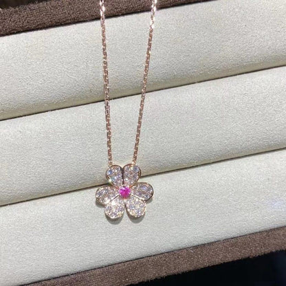 [Amore Jewelry]FRIVOLE ROSE GOLD FLOWER DIAMOND NECKLACE