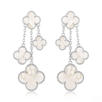 [Amore Jewelry]CLOVER EARRINGS WHITE MOP 4 MOTIFS SILVER