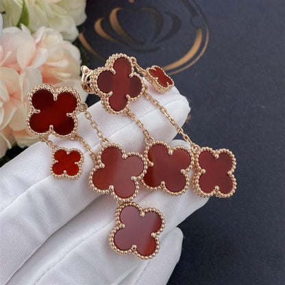 [Amore Jewelry]CLOVER EARRINGS CARNELIAN 4 MOTIFS PINK GOLD