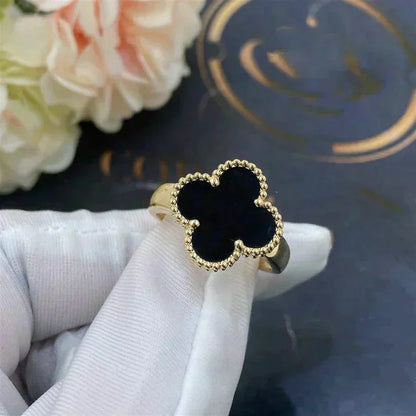 [Amore Jewelry]CLOVER ONYX RING