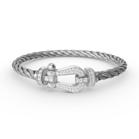 [Amore Jewelry]FORCE LARGE HORSESHOE FULL DIAMOND BRACELET SILVER