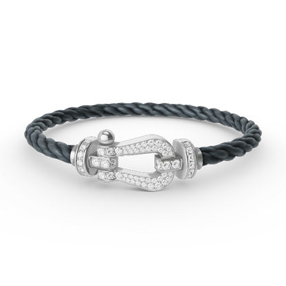 [Amore Jewelry]FORCE LARGE HORSESHOE FULL DIAMOND BRACELET SILVER